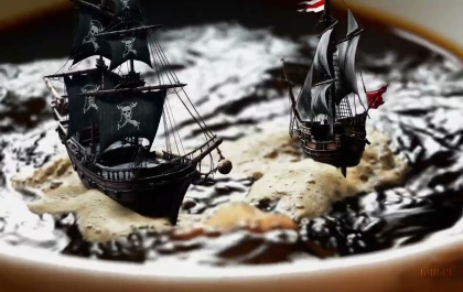 Ships in coffee