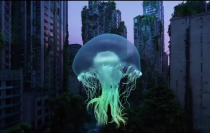 Translucent jellyfish, Sora generated video with music