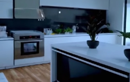 Sora video: fly through a futuristic house